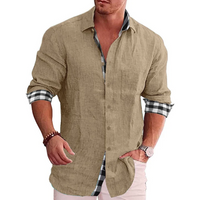 Benedikt | Herren Langarm Hemd | Button down in Braun