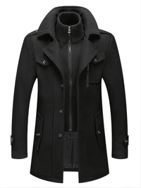 Wenzel | Herren Lange Winterjacke | Übergangsjacke in Schwarz