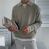Kurt | Herren Reißverschluss Pullover | Strick in Grau