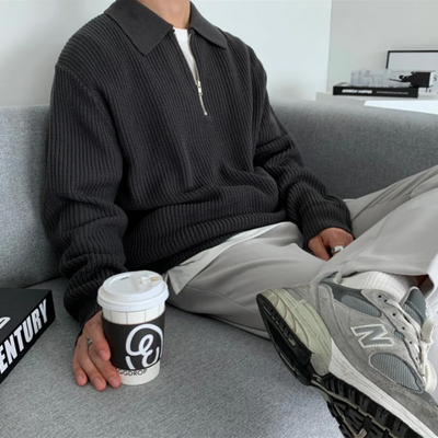 Kurt | Herren Reißverschluss Pullover | Strick