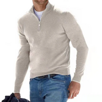 Rafael | Herren Reißverschluss Pullover | Half Zip Sweater in Beige