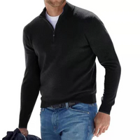 Rafael | Herren Reißverschluss Pullover | Half Zip Sweater in Schwarz