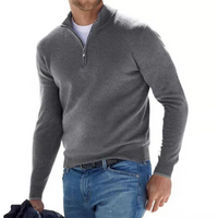 Rafael | Herren Reißverschluss Pullover | Half Zip Sweater in Grau