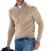 Rafael | Herren Reißverschluss Pullover | Half Zip Sweater in Khaki