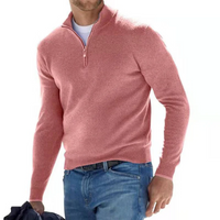 Rafael | Herren Reißverschluss Pullover | Half Zip Sweater in Rosa