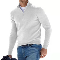 Rafael | Herren Reißverschluss Pullover | Half Zip Sweater in Weiß