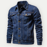 Eckbert | Herren Vintage Jeansjacke | Schwarz in Dunkelblau