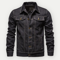 Eckbert | Herren Vintage Jeansjacke | Schwarz in Schwarz