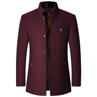 Howard | Herren Trenchcoat | Lange Jacke in Burgunderrot