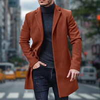 Gerbert | Trenchcoat Herren | Lange Jacke in Orangerot