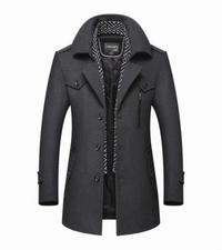 Severin | Herren Warme Trenchcoat | Wintermantel in Grau