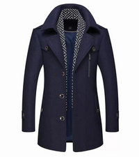 Severin | Herren Warme Trenchcoat | Wintermantel in Navy
