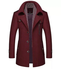Severin | Herren Warme Trenchcoat | Wintermantel in Rot