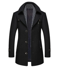 Severin | Herren Warme Trenchcoat | Wintermantel in Schwarz