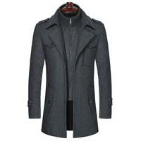 Victor | Herren Warme Winterjacke | Lange Mantel in Grau