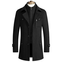 Victor | Herren Warme Winterjacke | Lange Mantel in Schwarz