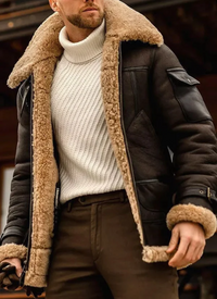 Arne | Herren Warme Winterjacke | Schwarz in Kaffee