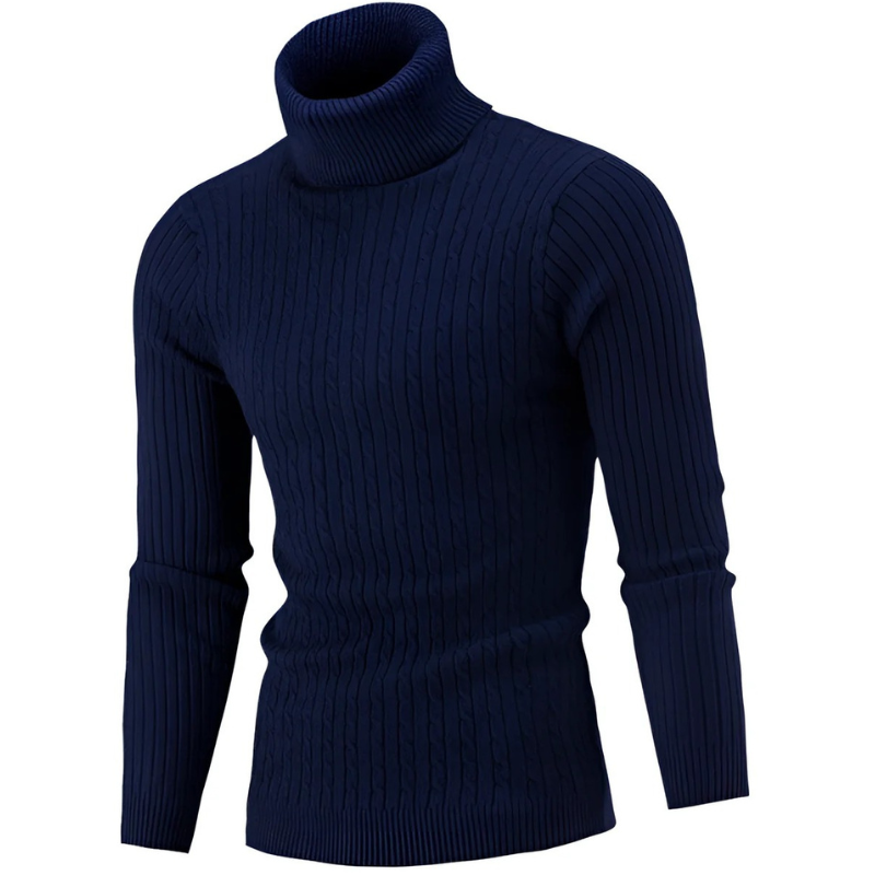 Herren warmer Strickpullover | Rollkragen