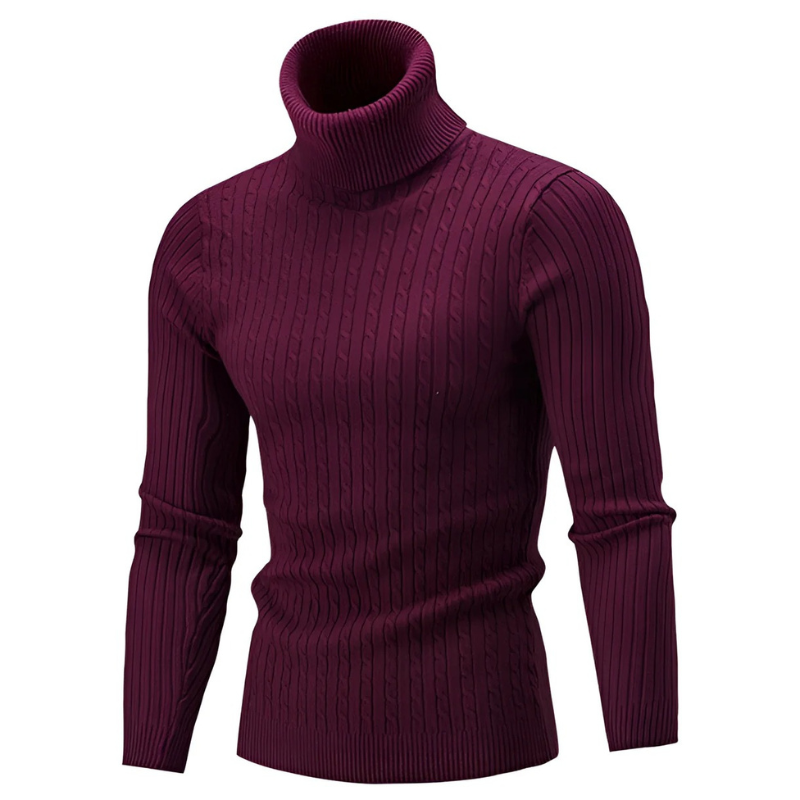 Herren warmer Strickpullover | Rollkragen