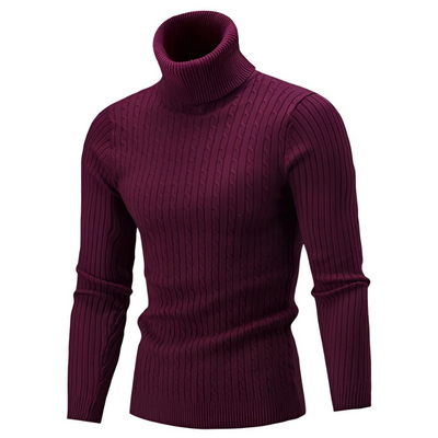 Herren warmer Strickpullover | Rollkragen