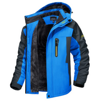Peer | Herren Wasserdichte Winterjacke | Kapuze in Blau