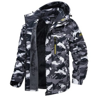 Peer | Herren Wasserdichte Winterjacke | Kapuze in Schwarz Camouflage