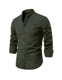 Nash | Herren Slim-Fit Hemd | Langarm in Armeegrün
