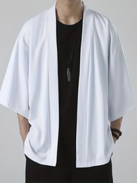 Quirin | Herren Weitenarm Weste | Kimono in Weiß