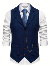 Edward | Herren Anzug Weste | Ärmellos in Marineblau
