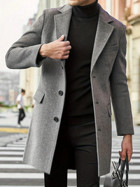 Ryan | Herren Winter Lange Jacke | Trenchcoat in Grau