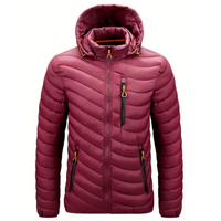 Zigmund | Herren Winter Steppjacke | Daunenjacke Schwarz in Rot