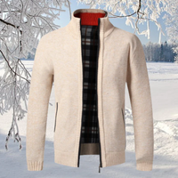 Arman | Herren Reißverschluss Strickjacke | Winter in Beige