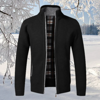 Arman | Herren Reißverschluss Strickjacke | Winter in Schwarz