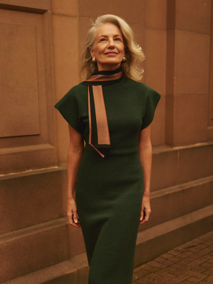 Strickkleid in Tannengrün