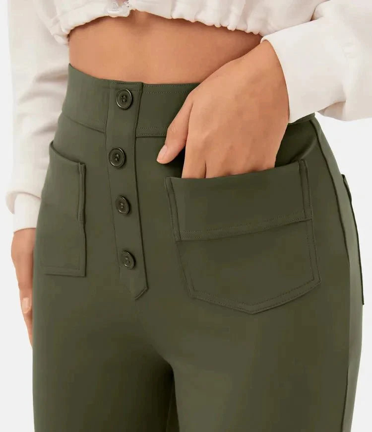 Elastische Hohe Taille Damenhose - Isabeau