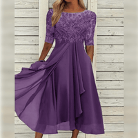 Rosebelle | Hochzeitsgast Kleid Elegante | Midi in Lila