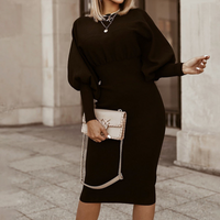 Fatima | Hochzeitsgast Kleid Elegante | Midi in Schwarz