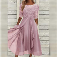 Rosebelle | Hochzeitsgast Kleid Elegante | Midi in Rosa