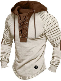 Pullover Herren Mit Kapuze | Schnürung Streetwear Stil in Weiß
