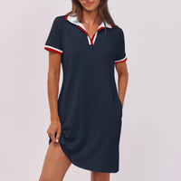 Ilarie | Sportliches Polokleid mit Taschen in Dunkel Blau