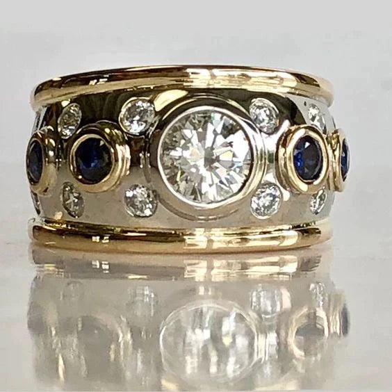 Vintage Goldinlay-Zirkonia-Ring