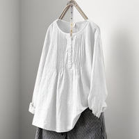 Lily™ - Handgenähte stilvolle lockere Bluse in Weiß