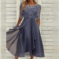 Lieselotte | Damen Festliches Abendkleid Hochzeitsgesellschaft – Festkleid Hochzeit 2026 in Grau