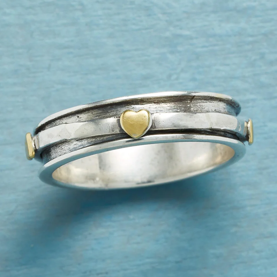 Vintage Gold und Silber Herz Ring