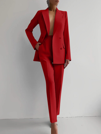 Jessica | Damen Elegant Knöpfen Maßanzug in Rot