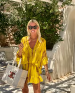 Vera - Puffärmel Ombre Druck Mini Kleid