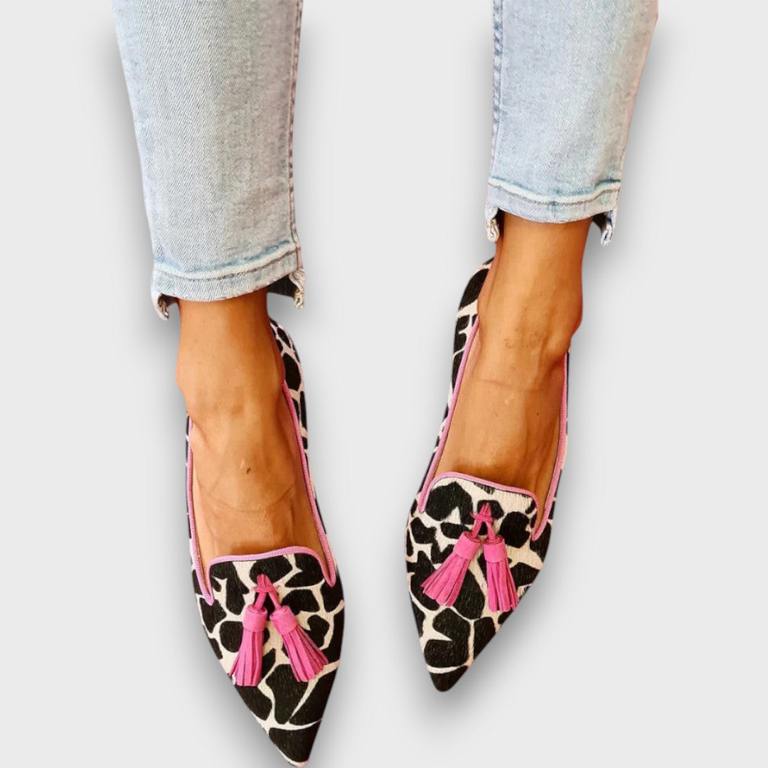 Ferina – Elegante Mokassins mit spitzer Form und zweifarbigem Design