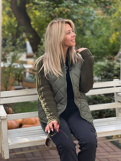 Katrin | Patchwork Jacke mit Stehkragen