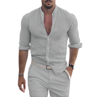 Marius - Stilvolle Leinenhemd - Sommerchic in Grau