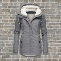 Luisa | Damen Gefütterter Wasserdichter Kapuzen Winter Parka in Grau